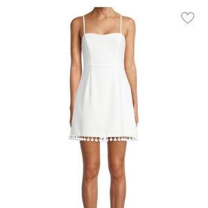 French Connection Whisper Pom-Pom Mini Dress
